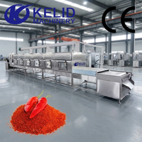 Machine de stérilisation au micro-ondes industrielle CE automatique de qualité alimentaire pour poudre de piment rouge, facile à utiliser