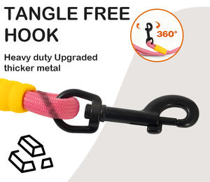 Laisse pour chien en nylon réfléchissant confortable de style nouveau et très vendue, 360 °   Crochet pivotant pour la marche, la course et l'entraînement - Product Image 4