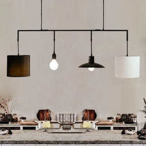 Nuevo diseño E27 minimalista luz mixto cuatro en una tela metálica colgante lámpara - Product Image 2