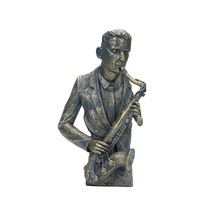 Patung Figur Band Saksofon Biola Resin Buatan Tangan Kreatif Dekorasi Rumah Ornamen Pernikahan