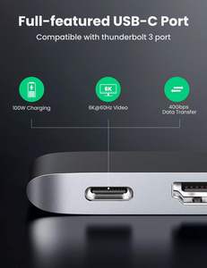 UGREEN Hub USB tipo C a 4K-HDMI <span class=keywords><strong>Thunderbolt</strong></span> 3 100W entrega de energía 3 USB 3,0 adaptador de puerto estación de acoplamiento para MacBook - Product Image 5