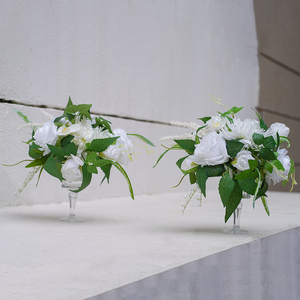 Table de réception de mariage Vase Décor Arrangement Floral Blanc Rose Verdure Coupe Fleur <span class=keywords><strong>Photo</strong></span> Props Banquet Événement Fournitures A8624 - Product Image 2