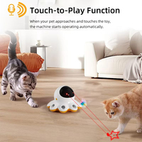 Jouet interactif pour chat en plastique avec plume, projection laser rotative automatique, silencieux, USB, pour chats d'intérieur
