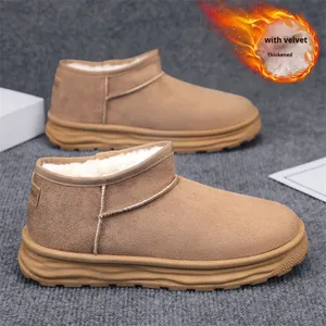 รองเท้าบูทหิมะลำลองสำหรับผู้ชายบุขนสั้นเทียมสำหรับฤดูหนาว พื้นรองเท้า EVA  ทันสมัย - Product Image 6