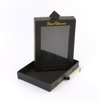 Boîte d'emballage cadeau de luxe en papier rigide avec logo personnalisé, matériaux recyclés, fenêtre en PVC et pelliculage mat pour boucles d'oreilles et colliers