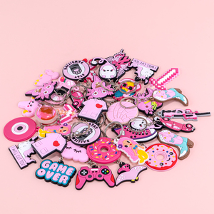 Dễ Thương Màu Hồng Cô Gái Phong Cách Con Chó Mèo Móc Khóa Phim Hoạt Hình Động Vật Hình Người Giữ Chìa Khóa Trẻ Em Túi Quyến Rũ Phụ Kiện Bán Buôn Móc Khóa - Product Image 4