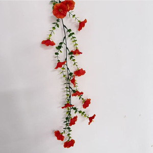 Guirlande artificielle de glycine rouge, jaune et orange, décoration murale intérieure, décoration de mariage, plantes vertes et fleurs - Product Image 4