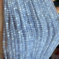 Perles en pierre naturelle en vrac pour la fabrication de bijoux : Agate bleue, Agate violette, Agate dentelle, Perles de cristal à facettes de 2mm, 3mm, 4mm