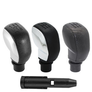 Peugeot Citroen Gear <b>Shift</b> <b>Knob</b> Black Silver Leather Ergonomic MT Replacement Part - Product Image 5