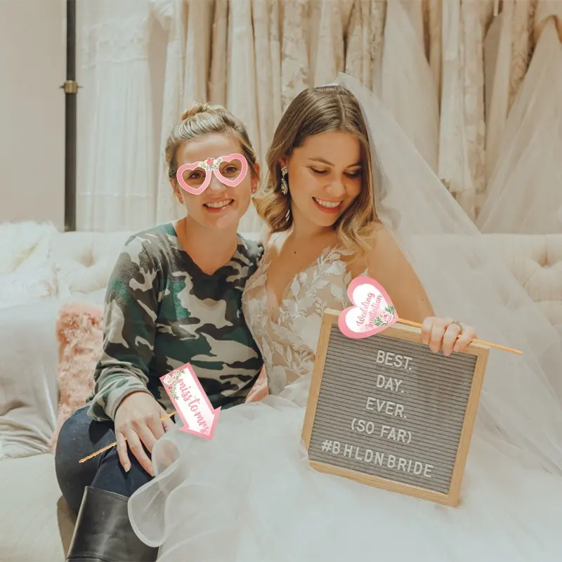 DAMAI sposa per essere oggetti di scena fotografici forniture per feste di carta per il matrimonio di san valentino addio al celibato rosa oggetti di scena