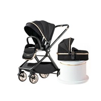 Poussette en alliage d'aluminium sécurisée, pliable dans les deux sens, avec protection de la colonne vertébrale et amortissement des chocs, pour nouveau-nés et tout-petits, vue haute, charge maximale 25 kg