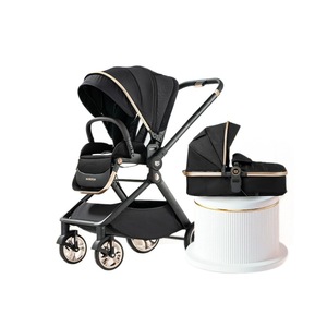 Poussette en alliage d'aluminium sécurisée, pliable dans les deux sens, avec protection de la colonne vertébrale et amortissement des chocs, pour nouveau-nés et tout-petits, vue haute, charge maximale 25 kg - Product Image 1
