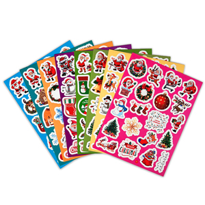 Feuilles d'autocollants adhésifs découpés à la forme, brillants, en couleur pleine, personnalisées, <span class=keywords><strong>A4</strong></span> A6, pack de feuilles d'autocollants en vinyle imperméable, dessin animé mignon, découpe à la forme - Product Image 1