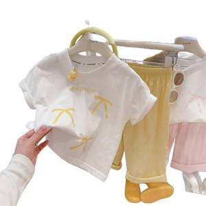 Conjunto de Dos Piezas de Verano para Niñas, Pantalones Cortos y Camiseta de Manga Corta, Moda Eurovisión, Seguro - Product Image 2
