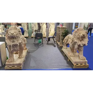 Factory Price Garden Outdoor Aminal Sculpture Luxury Natural Marble Stone Lion Statue