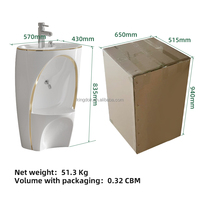 Nouveau design chaud au royaume-uni piédestal en céramique islamique musulman-wudu-lavage-évier ablution station main et pied lavabo pour musulman