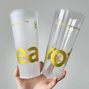 जिमी कस्टम लोगो मुद्रण स्पष्ट प्लास्टिक कॉफी रस दूध चाय बोबा ने लिड्स के साथ बुलबुला चाय कप - Product Image 2