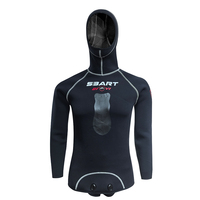 Combinaison deux pièces en néoprène 3MM avec protection thermique à capuche pour la plongée en apnée et la chasse sous-marine, conception durable et flexible
