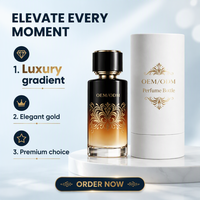 Flacon de parfum en verre ambré dégradé élégant avec logo personnalisé, 25 ml, 30 ml, 50 ml, 100 ml, flacon vide pour vaporisateur de parfum, emballage cosmétique