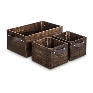 Custom Capacity Cheap Display Boxes Rustic Wood Crate Wholesale Large Small Decorative Vintage Wood Crates For Storage