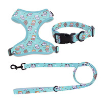 Harnais pour chien respirant en maille de haute qualité, sans traction, réfléchissant, ajustable, vert menthe, pour chiens de petite et grande taille