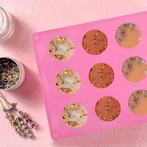 Diskon besar cetakan sabun silikon silinder 15 rongga cetakan kue silikon bulat untuk sabun buatan tangan bar Lotion bom mandi coklat - Product Image 4