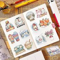 50 pegatinas impermeables de invierno con diseño de dibujos animados para mascotas, decoración DIY para fundas de teléfono, cuadernos y vasos.