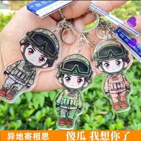 Gantungan Kunci Akrilik Transparan Cetak Dua Sisi Custom, Liontin Plastik Holografik Karakter Kartun Lucu, Gantungan Kunci Anime Custom