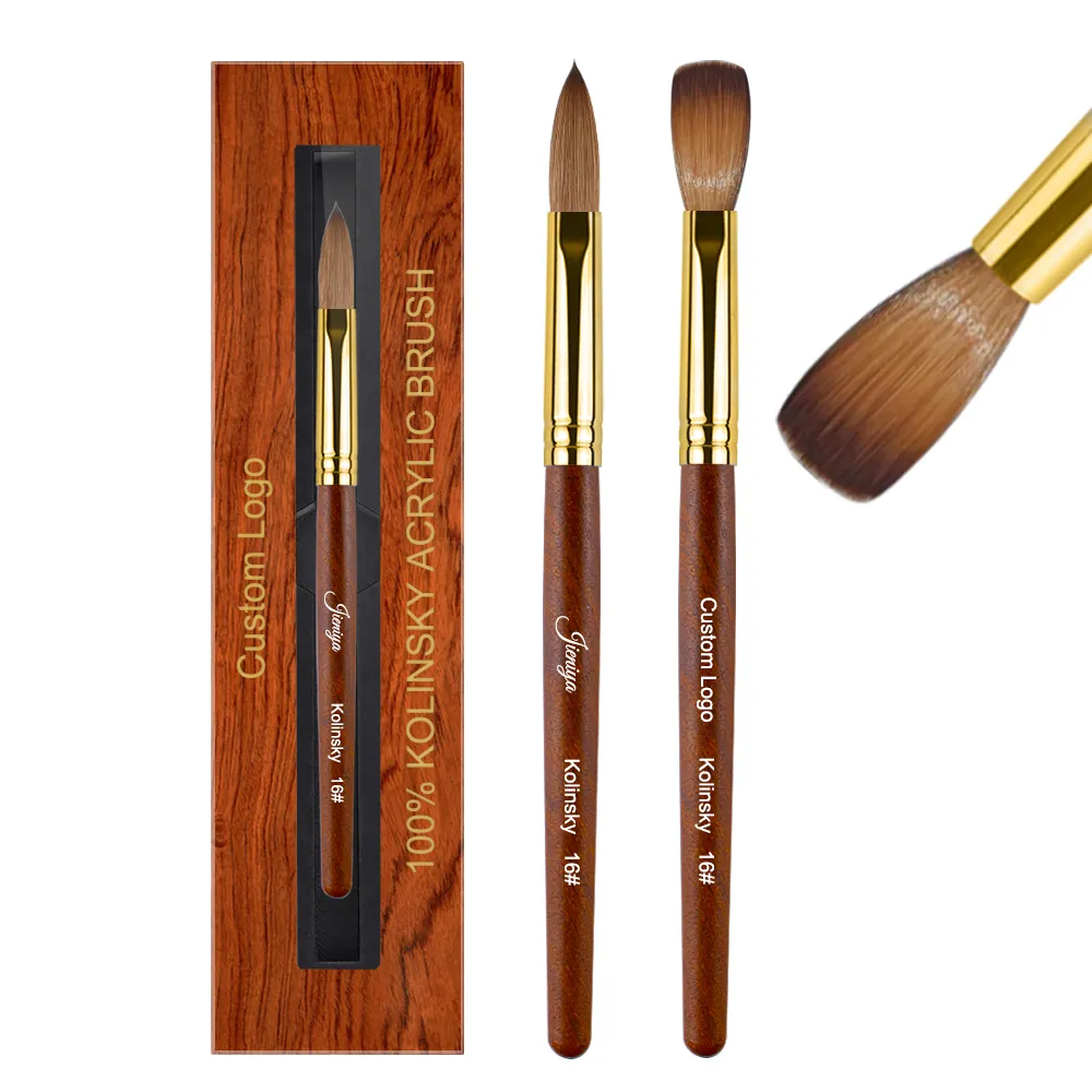 Großhandel Acrylpinsel aus rotem Holz, reiner Zobel, Kolinsky-Nagelkunstpinsel, Pinsel-Werkzeug-Set