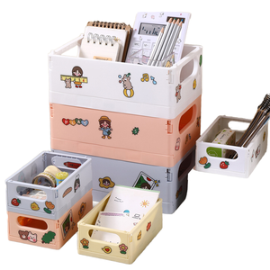 Factory Direct Wholesale BPA Free Durable Folding <strong>Storage</strong> Crate Box Portable Stackable Desktop Plastic Box <strong>Collapsible</strong> <strong>Storage</strong> - Product Image 1