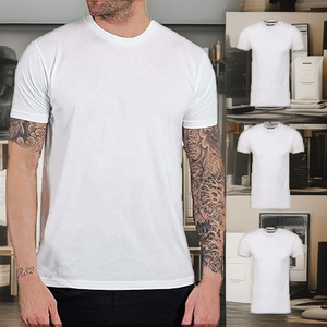 T-shirts unisexes en coton mélangé tricoté, personnalisables avec votre logo, écologiques, vierges et décontractés – Vente en gros - Product Image 2