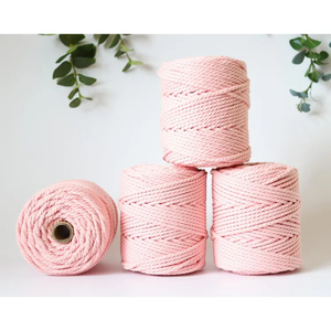 <span class=keywords><strong>Fil</strong></span> de <span class=keywords><strong>macramé</strong></span> en <span class=keywords><strong>coton</strong></span> torsadé coloré recyclé de 5 mm, corde de <span class=keywords><strong>macramé</strong></span> épaisse - Product Image 4