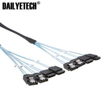 Kabel Data Mini SAS 0.5m 4sata ke 4sata 3.0 7p untuk Casing Komputer, Host, Server Grup 6Gbps 4 Port