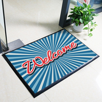 Personnalisable imprimé Sublimation Absorbant l'eau Antidérapant Non Tissé Caoutchouc Nitrile Blanc Tapis de Sol d'Entrée Bienvenue Maison Paillasson