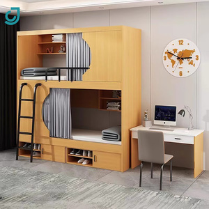 Lit superposé moderne en acier Jingchen pour adultes, appartement étudiant, loft métallique avec armoire - Product Image 6
