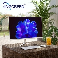 INGSCREEN I3 I5 I7 24 Inch AIO Computer Screen All in One Desktop PC Computers White with Dual Frequency 5G WIFI