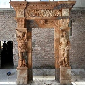 Kunden spezifische Luxus natürliche weiße Marmor hand geschnitzte Tor Stein Tür Surround Pillar Design - Product Image 3