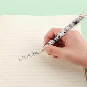 Nuevo y blanco Manga estilo Hanako-Kun retráctil 0,5 estudiante tipo prensa Gel alta apariencia bolígrafo negro - Product Image 5