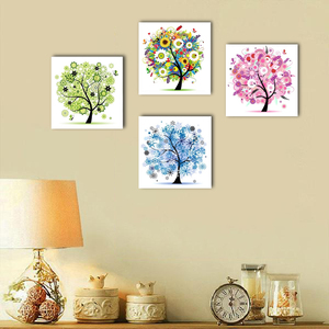Kit de point de croix fin en coton, 4 pièces, broderie des arbres des quatre saisons, bricolage, couture, artisanat, décoration de salon, <span class=keywords><strong>cadeau</strong></span> - Product Image 4