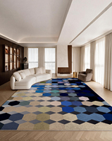 Tapis de sol moderne abstrait minimaliste persan en polyester, imprimé à la machine, à poils ras, surface douce en velours, écologique, vente en gros d'usine