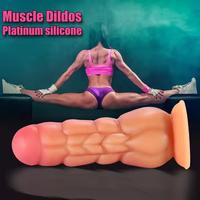 Gode réaliste en silicone liquide monstre énorme avec ventouse forte gode flexible ultra doux pour la masturbation de femme