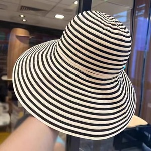 Striped Sun <b>Hat</b> For Women <b>Summer</b> Beach Bucket <b>Hat</b> UV Protection Foldable Fisherman <b>Hat</b> Breathable Adult Outdoor <b>Hat</b> - Product Image 5