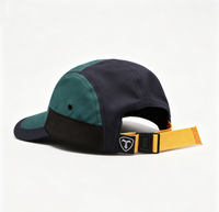 Gorra de 5 Paneles con Bloques de Color, Ligera, de Secado Rápido, con Correa Ajustable, para Senderismo, Camping, Deporte, Unisex, Funcional, Estilo Béisbol