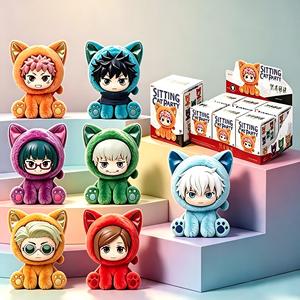 100% Originale <span class=keywords><strong>Jujutsu</strong></span> <span class=keywords><strong>Kaisen</strong></span> 2 Sitting Cat Party Plush Series Blind Box Anime Figure Mystery Box Decorazione Stanza Collezione Regalo - Product Image 2