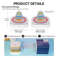 Ornement de bureau artisanal russe, souvenir créatif, cadeau de papeterie, bloc-notes LED 3D rotatif, bloc-notes en papier découpé