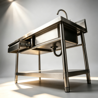 RVS spoeltafel met lade en onderplank, commerciële keuken spoelbak enkelbak voor restaurant groothandel