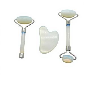 Ensemble de rouleaux de massage Gua Sha Opal masseur de visage avec logo personnalisé avec boîte rouleau d'opale de haute qualité guasha - Product Image 1