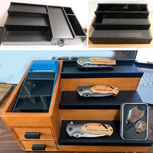 Organizador de Colonia de madera de 3 niveles para hombres, organizador de perfumes con almacenamiento de cajones, organizador de soporte de Colonia incluye espacio de almacenamiento oculto - Product Image 4