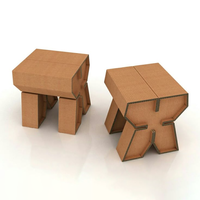 Ensemble Table-Chaise-Armoire Rotative Moderne en Carton Écologique Personnalisé ECO Display Factory - Pliable, Portable, Recyclable, Étanche