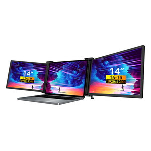 Tragbarer <span class=keywords><strong>Monitor</strong></span> für Laptop-Arbeit Dual-Screen Dreifach 14 Zoll LCD-Bildschirm <span class=keywords><strong>Monitor</strong></span>-Erweiterung für Laptop-Gaming - Product Image 3
